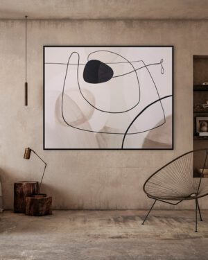 Ambiente Obra abstracta minimalista en clave neutra