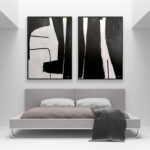 Composición arte abstracto minimalista en blanco y negro