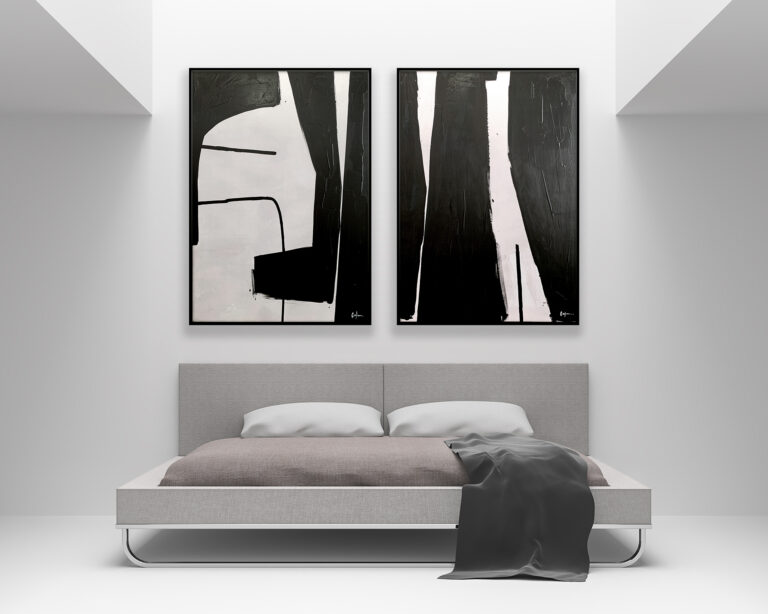 Composición arte abstracto minimalista en blanco y negro