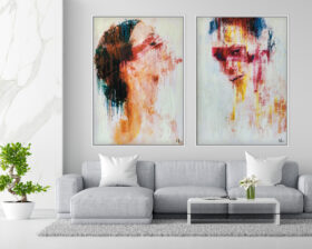 Composition: abstract mixed media portraits
