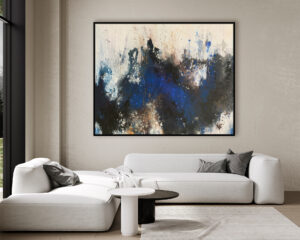 Composición creación en azul y negro