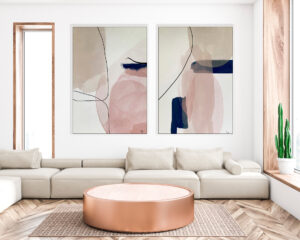 Composición pinturas abstractas en tonos neutros
