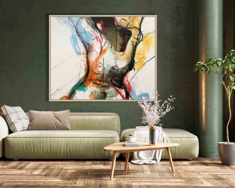 Composición pieza abstracta que expone una esencia cromática vibrante