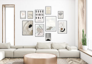 Obras de arte minimalista en salones modernos