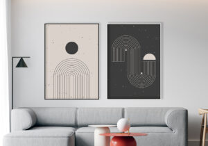 Diseño minimalista de línea abstracta