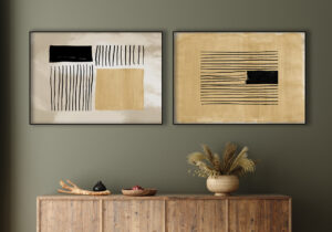 Obra minimalista con tonos neutros