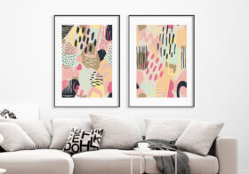 Arte con formas abstractas vibrantes