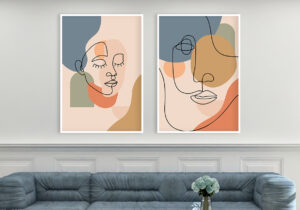 Obra minimalista abstracta en tonos neutros