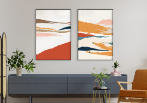 Paisaje abstracto en tonos cálidos