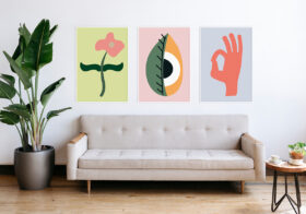 Abstract minimalist floral illustration