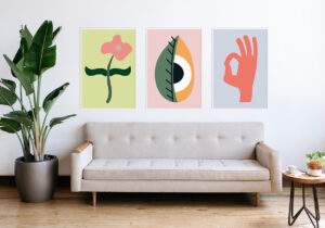 Ilustración floral minimalista abstracta