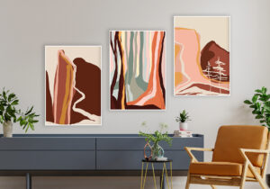 Arte minimalista con gamas tierra
