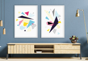 Abstract composition of geometric shapes and colour
