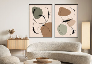 Arte abstracto minimalista en tonos tierra