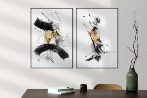 Diseño abstracto en beige y negro