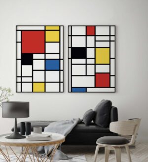 Arte geométrico moderno para salones