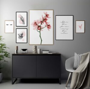 Disposición moderna de arte gráfico para paredes