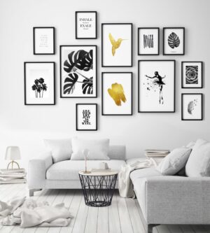 Arte gráfico minimalista para decoración de paredes