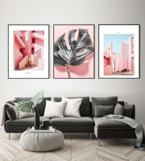 Arte gráfico moderno en salones elegantes