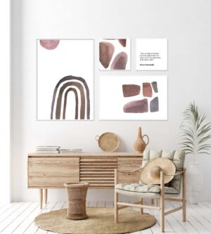 Arte de pared minimalista en tonos neutros