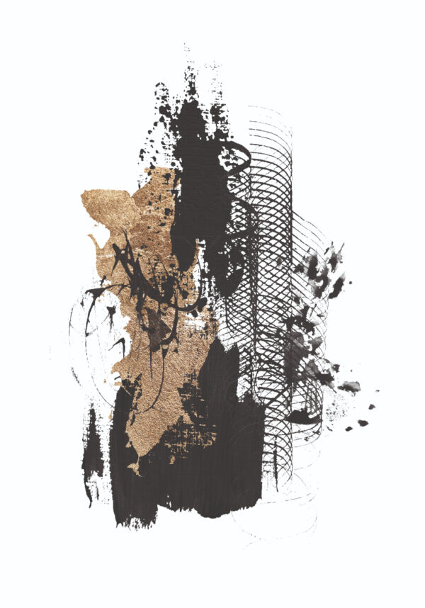 Diseño abstracto en dorado y negro