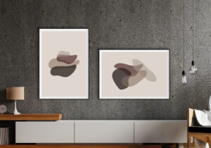 Formas minimalistas en tonos tierra