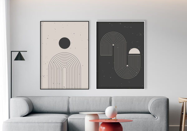 Diseño minimalista de línea abstracta