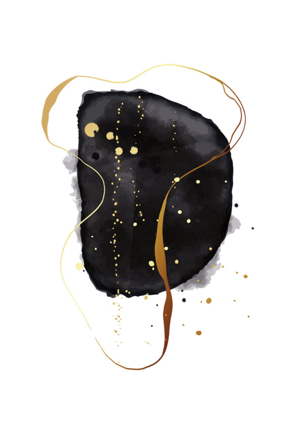 Arte abstracto en negro y dorado