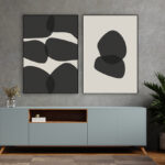 Arte abstracto minimalista con formas geométricas