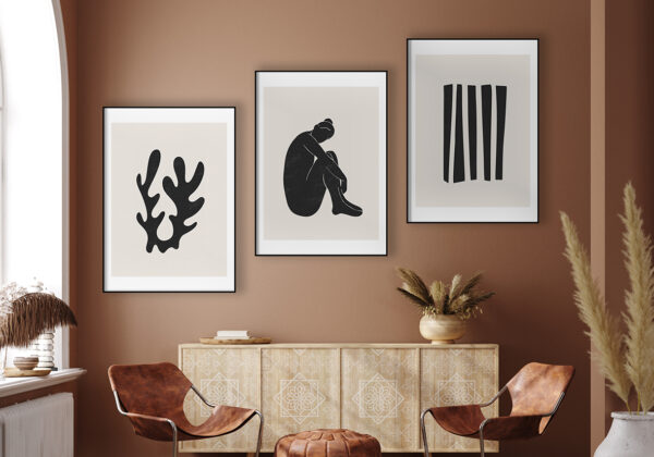 Ilustración abstracta de silueta minimalista