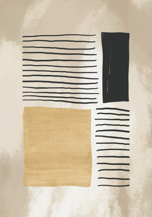 Obra minimalista con tonos neutros