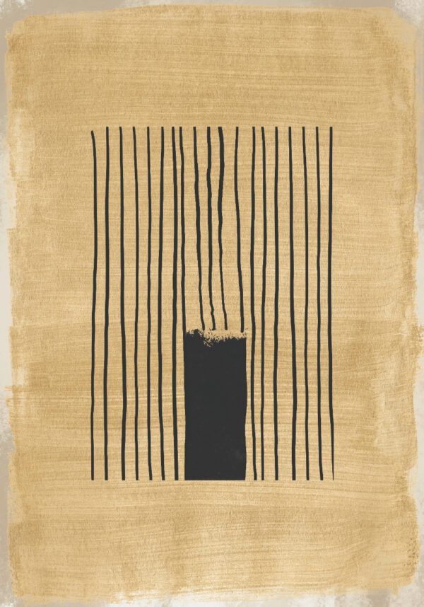 Diseño abstracto minimalista en dorado y negro