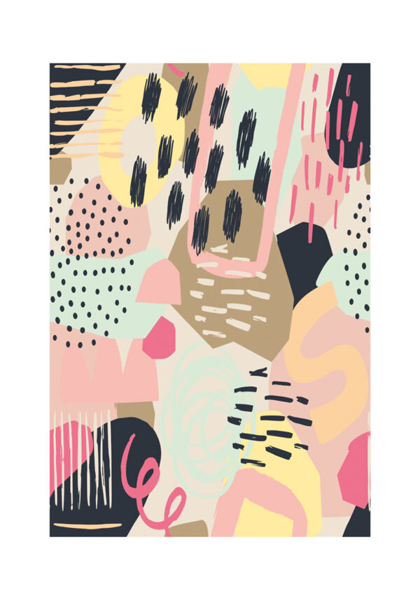 Arte con formas abstractas vibrantes