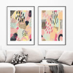 Arte con formas abstractas vibrantes