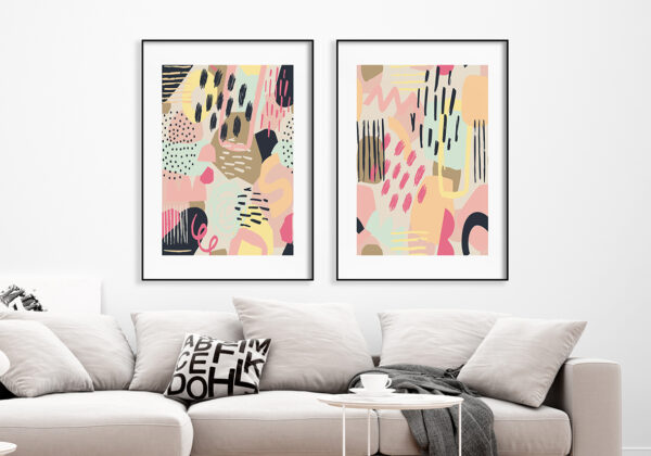 Arte con formas abstractas vibrantes