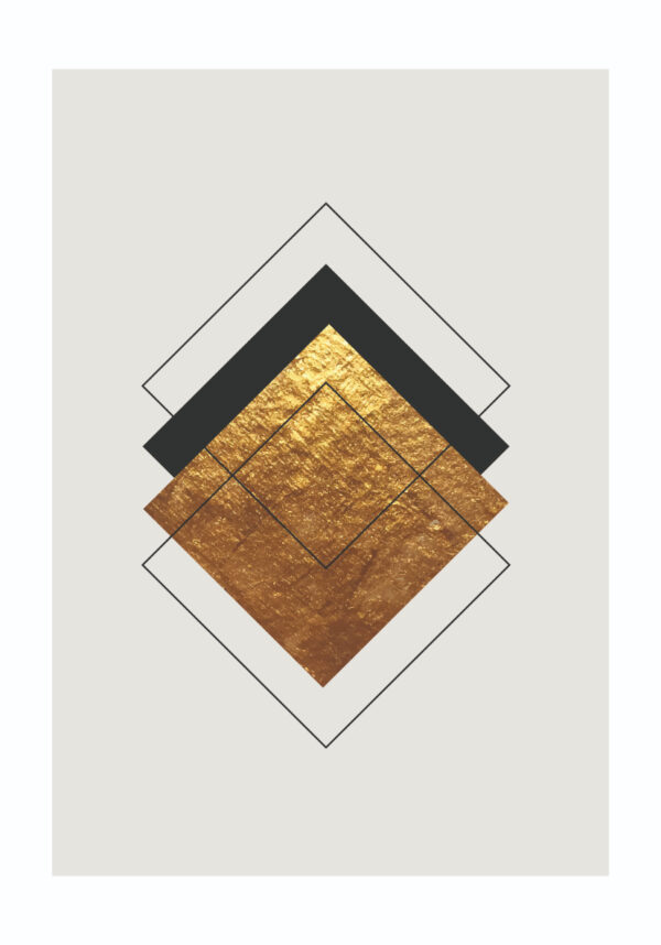 Diseño abstracto en dorado y negro