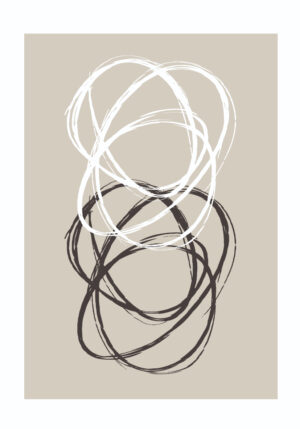Impresión abstracta de garabatos circulares