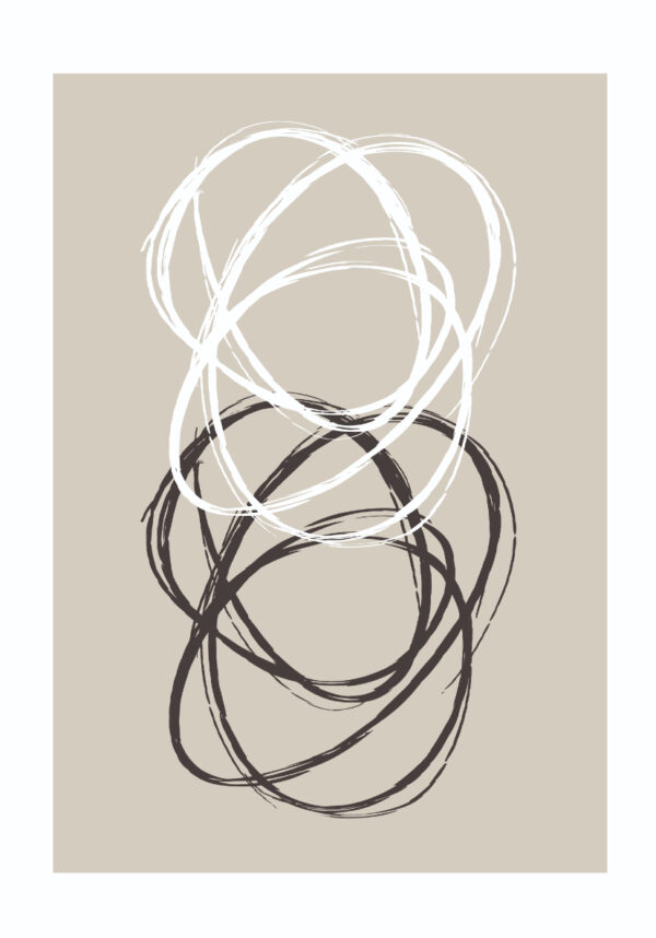 Impresión abstracta de garabatos circulares
