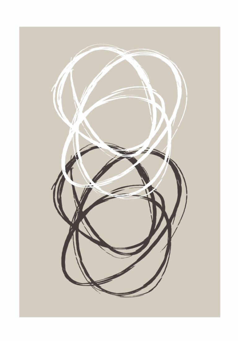 Impresión abstracta de garabatos circulares