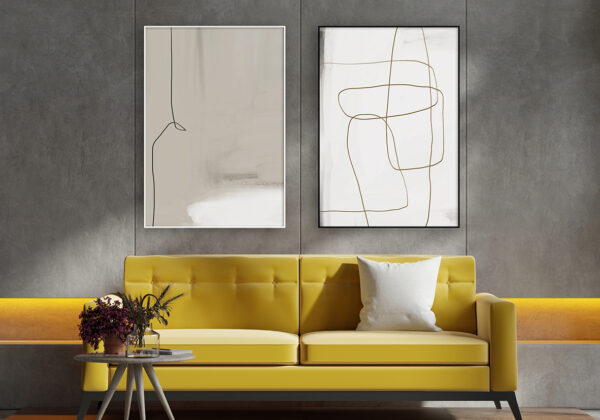 Ilustración de líneas abstractas minimalistas