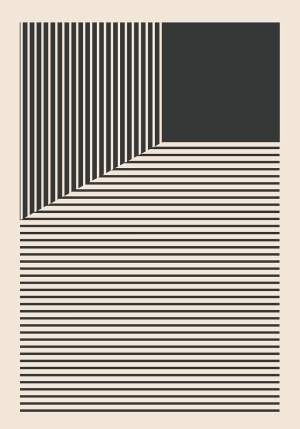 Obra gráfica minimalista con diseño a rayas