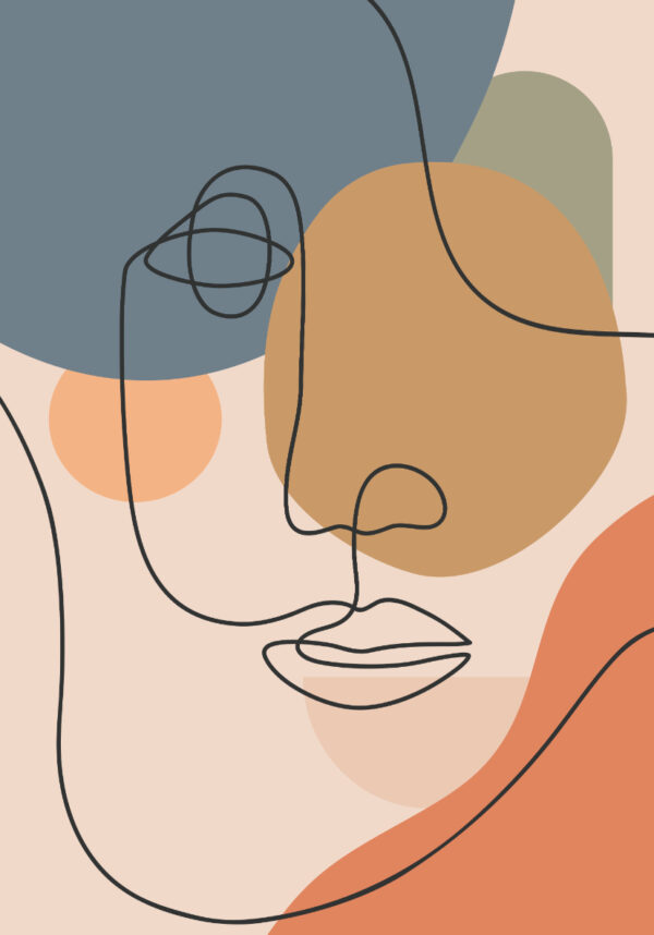 Arte lineal abstracto con tonos tierra