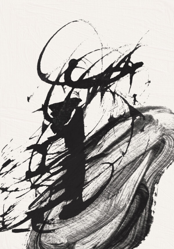 Pieza de arte en tinta negra