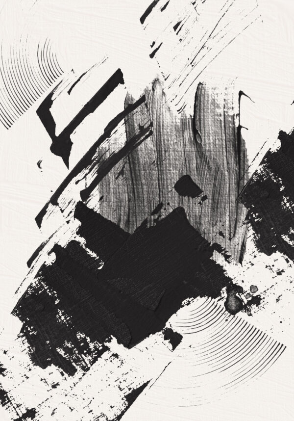 Pinceladas abstractas en blanco y negro