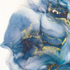 Arte en azul y dorado abstracto
