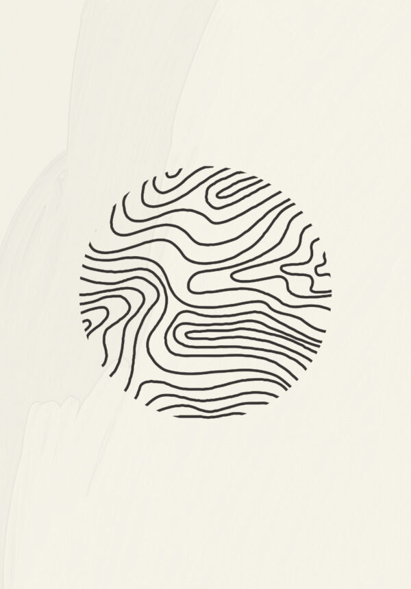 Arte minimalista de líneas circulares