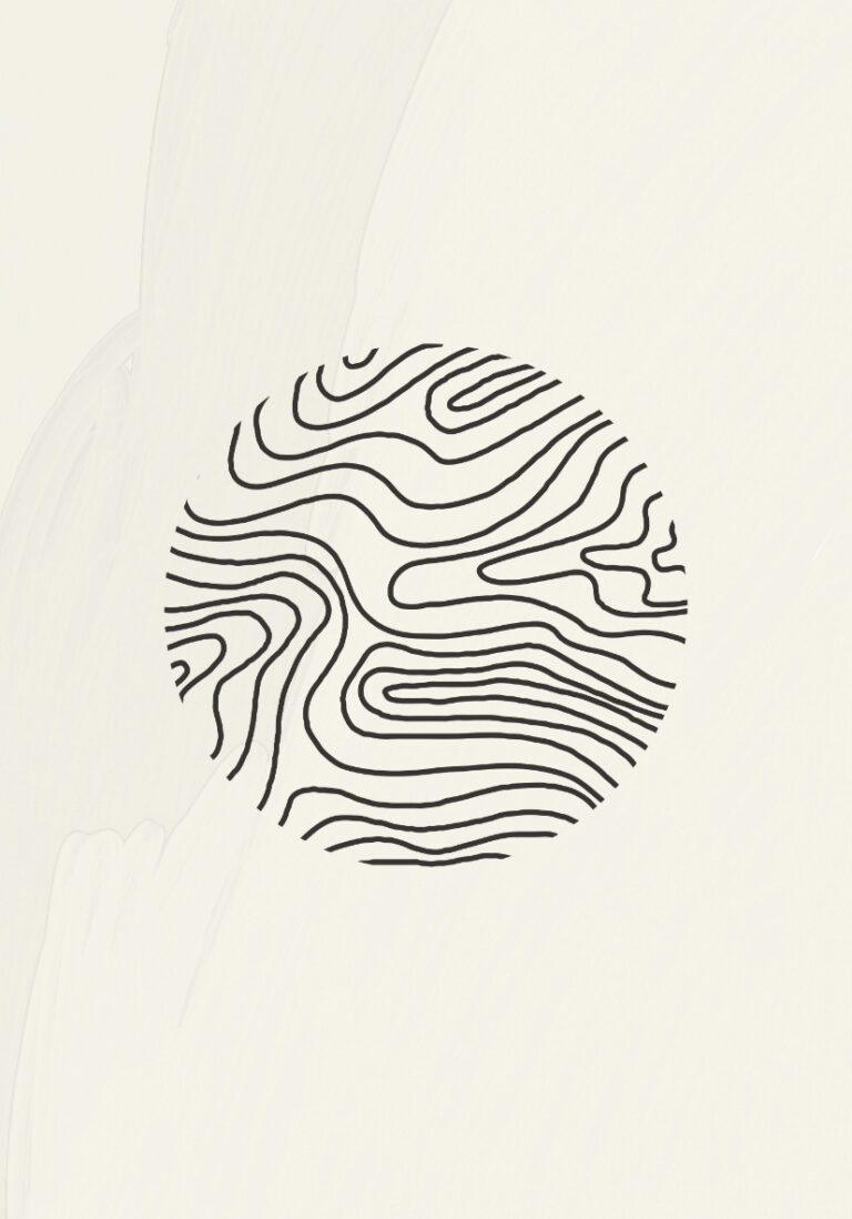 Arte minimalista de líneas circulares