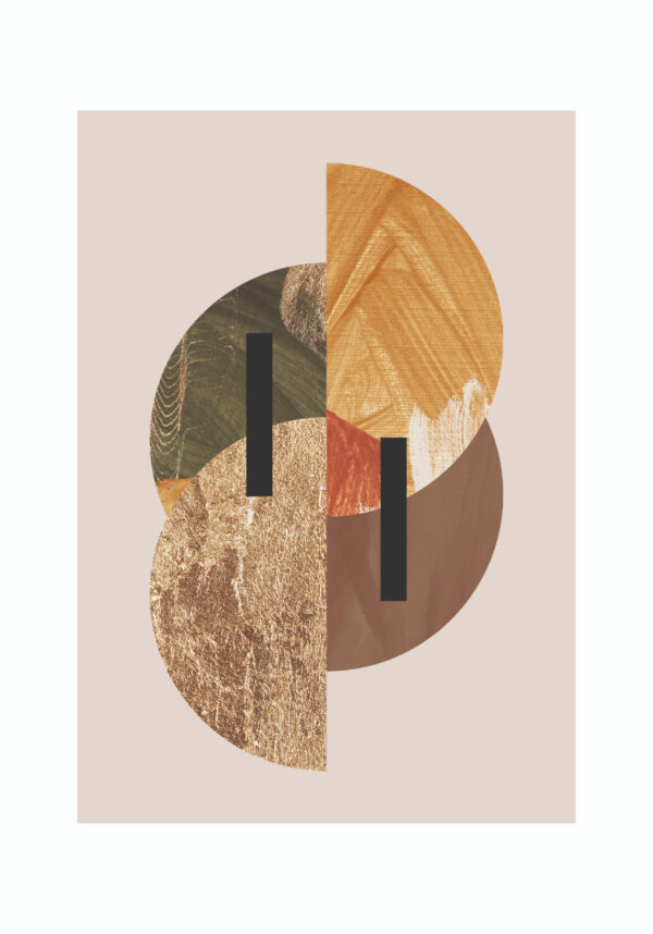 Collage abstracto en tonos tierra