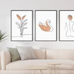 Dibujo minimalista de cisne en línea