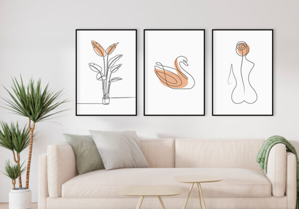 Dibujo minimalista de cisne en línea